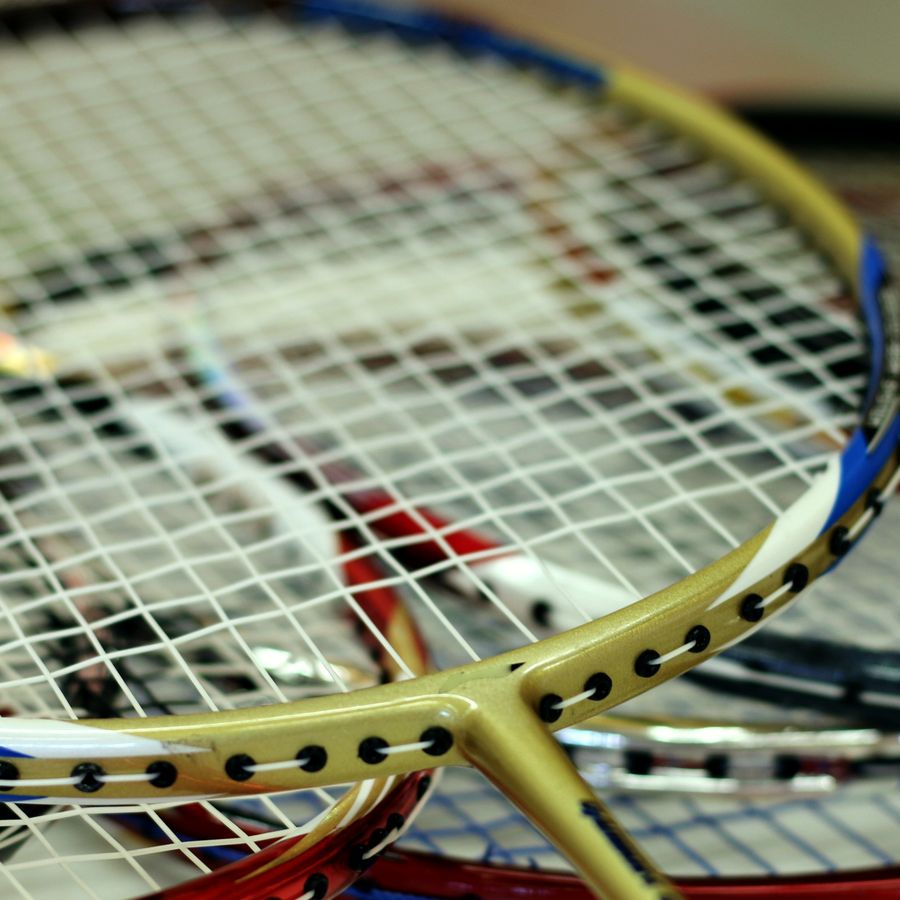 Rackets ready at the desk